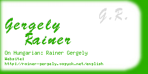 gergely rainer business card